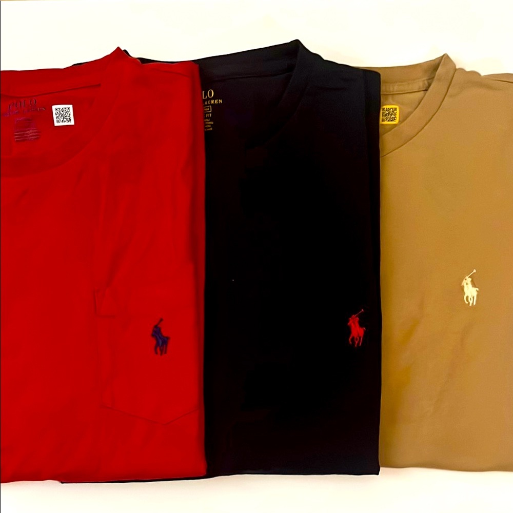 Polo by Ralph Lauren Men's Shirt Bundle - Red, Black, Tan